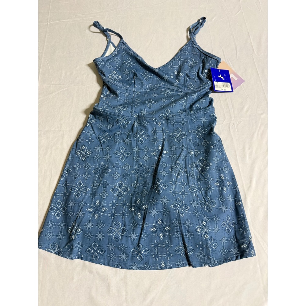 JoyLab Blue Sailor Print Active Dress Moisture Wicking Built-In Shorts Small NWT